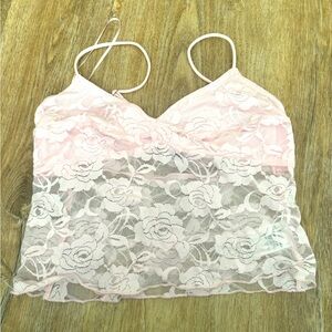 Gab & Kate lace detail cropped tank